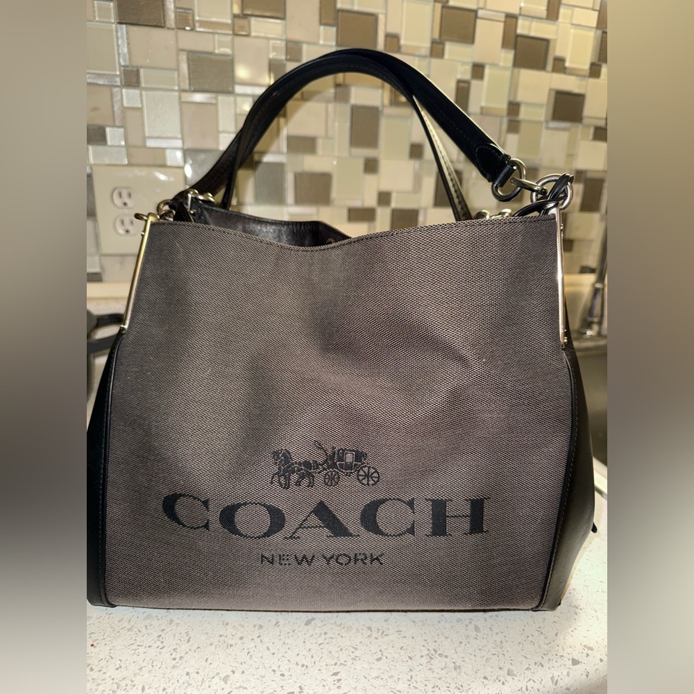 Coach Dalton 31 Shoulder Bag featuring the Horse and Carriage Jacquard